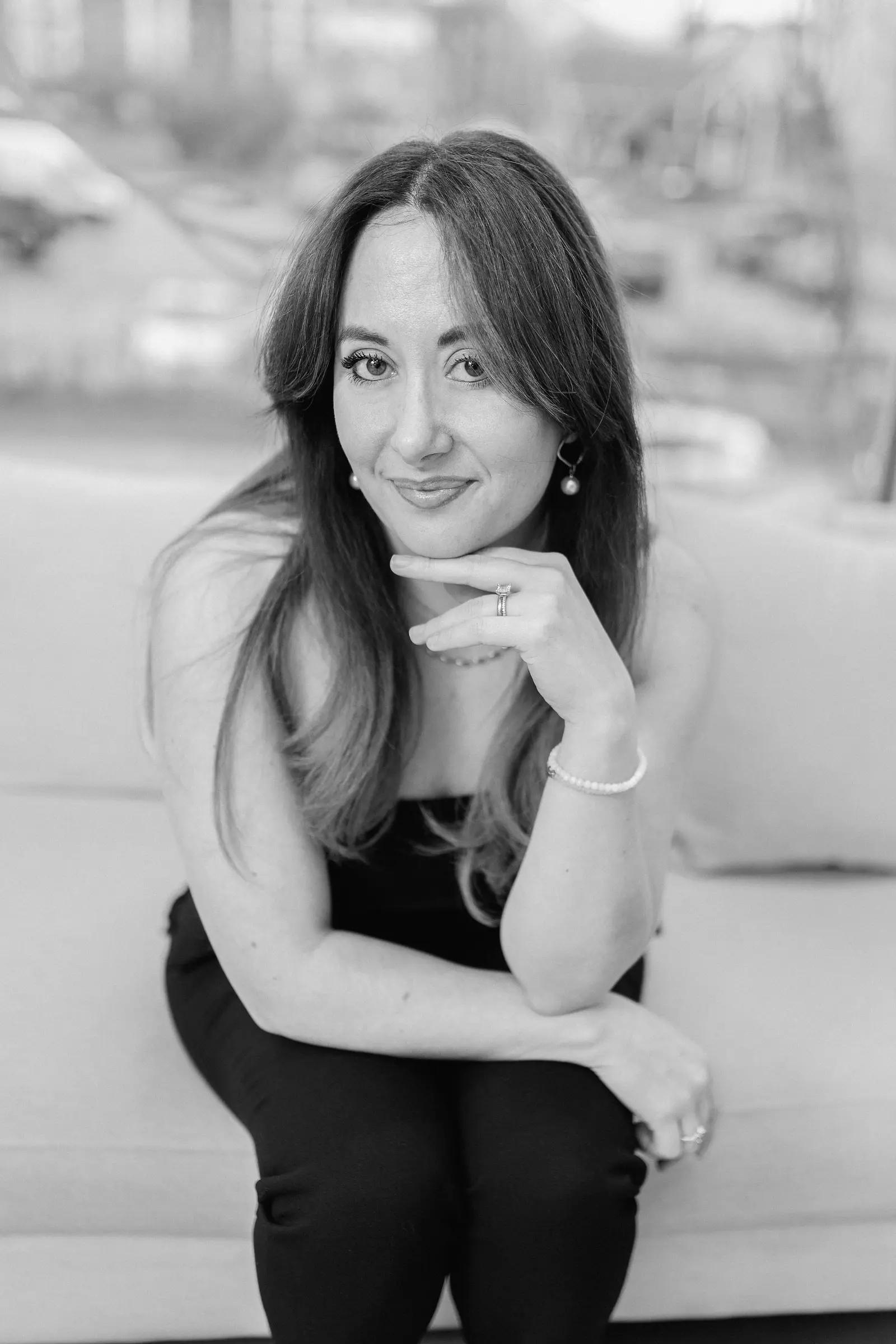 A RingUps co-founder on the floor at Cande Bridal Boutique in Kelowna, British Columbia